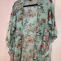 Torrid Crepe Floral Kimono Shirtall Cardigan