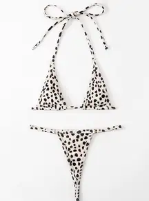 Dalmatian Micro Triangle Thong Bikini