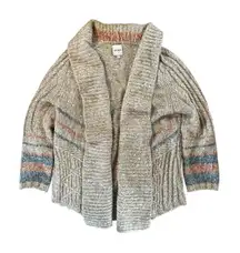 NIC+ZOE Beige Striped Shawl Collar Cardigan Sweater Women Large