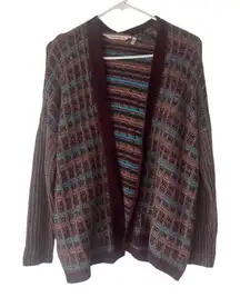 Soft Surroundings M Multicolored Colorful Soft‎ Knit Striped Cardigan Sweater