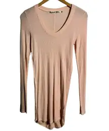 Michael Stars Top Women OS Light Pink Peach Waffle Knit Cozy Casual Capsule