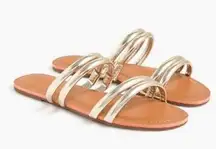J. Crew seaside slide sandals metallic gold sz 6