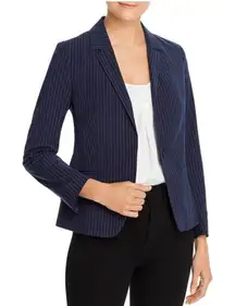 NWT Cupcakes & Cashmere Night Sky Dark Blue Navy Pinstripe Pocket Blazer Size M