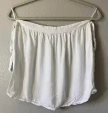 white off the shoulder tie top