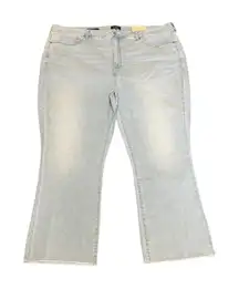 NYDJ Slim Boot Cut Cool Embrace Light Wash Raw Hem Jean‎ High Rise Plus Size 24W
