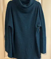 We The Free Kitty Thermal Deep Blue Cowl Neck Sweater