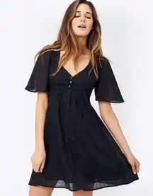 Christy Dawn  black flutter sleeves mini dress NWT