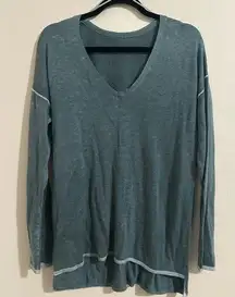 Lululemon Cashlu V Neck Sweater Arctic Green Cashmere Blend