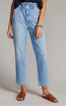 Mother Womens Jeans The Yoyo Ruffle Greaser Ankle Straight Denim Blue Size 24