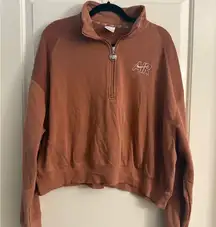 Nike Women's Brown Quarter-Zip Sweater 2XL