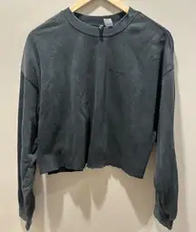 Black Cropped Crewneck