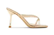 REVOLVE- Superdown Jenn Heel Rose Gold Size 10