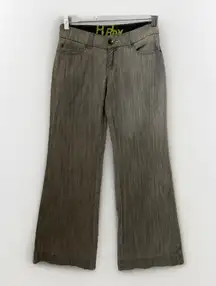 Vtg Y2K Hurley Believe Green Flare Bratz Doll Skater Grunge Denim Trouser 1