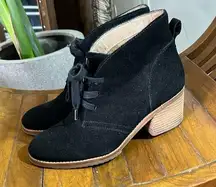 Caslon Black Suede Laceup Ankle Booties Size 37/6.5