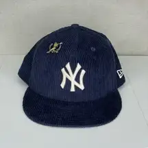 NWT Navy Blue New York Yankees MLB Baseball Corduroy New Era Fitted Cap Hat size 7 5/8