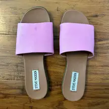 Steve Madden Pink and Brown Slide Sandals