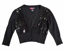 Say What Y2K Sequin Cropped Cardigan Size Large