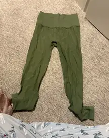 Green leggings high rise 
