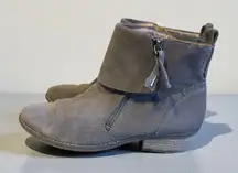 Nine West Leather Gray Suede Ankle Boots