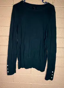 Halogen Dark Teal Crew Neck Sweater