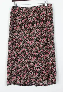 Christopher & Banks Womens‎ Floral A-Line Midi Skirt Size 12 Preppy Academia