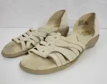 Earth Spirit Womens Shoes Size 8.5 Cream Leather Open To0e Slip On