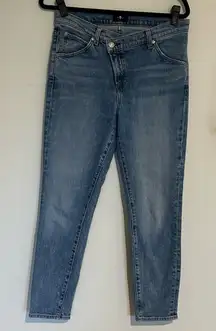 7 for all Mankind V Waist Asymmetrical Slim Jeans Size 30