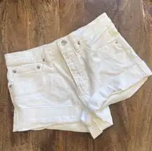 J. Crew Women's White Casual Denim Jean Shorts Size 25 roll up Festival hi rise