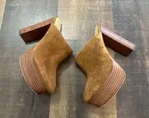 Veronica Beard Maren Suede Platform Mules Size 5