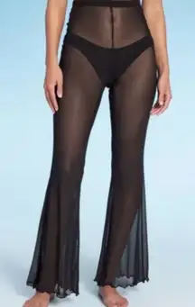 Wild Fable NWOT Women's Black Sheer Pants Size XSmall Mesh High Rise Flare