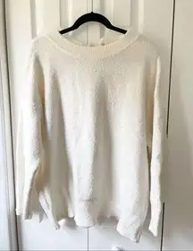 ZARA Oversized Cream Cozy Tie Detail Sweater