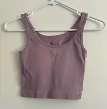 Purple crop tank pro fit medium with padding