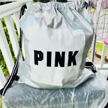 Pink victoria secret drawstring backpack tote bag