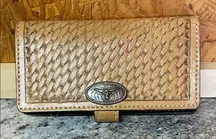 Western Tan and Black Woven Wallet