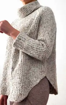 Free People Dylan Tweedy Chunky Knit Confetti Cowlneck Sweater Size Small