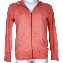 Nike  Size Medium Sweatshirt Knit Full Zip Hoodie Coral Orange Pink Breathable