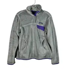 Women's Gray & Purple Re-Tool Fleece Pullover Sweatshirt Small S
