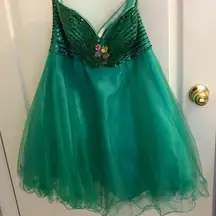 Green Strapless Homecoming Dress