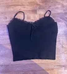LA Hearts Black Crop Top Medium 