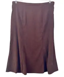 Elementz Maxi Skirt Large Faux Suede Flowy Boho Career Casual Event‎ Flare Lined