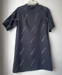 Tamara Simone Navy Blue Mock Neck Superstar A line Dress 38 / US 8