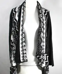 Corporate Goth Comfy Chevron Open Cardigan Wet Seal LRG Jennifer Aniston Style