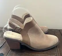 Chocolate Blu Abis Leather Cut Out Boot Slingback Size 8