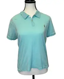 Ralph Lauren Black Label Women’s Aqua Blue Polo Shirt - Size L