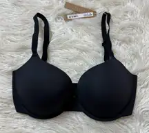 Skims Fits Everybody Pushup Demi Bra Onyx Size 34DD