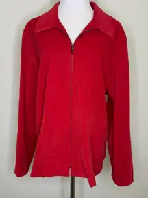 Vintage 90s Fashion Bug Red Zip Front Jacket Sz 18/20