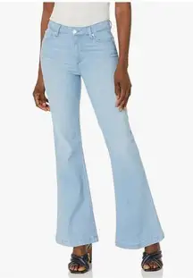 Paige Women’s Genevieve Light Wash High Rise Stretch Bell Bottom Flared Jeans 30