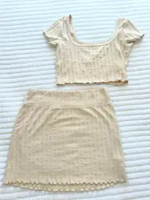 Aerie cream ribbed offline set size medium/large