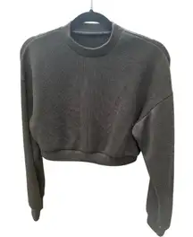 59. Green Crew Neck Cropped Sweater Soft Knit Pullover