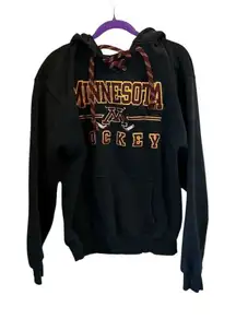 Vintage 90s Minnesota Gophers Hockey Hoodie Black‎ Unisex M Pullover